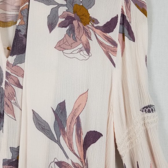 Free People Floral Tunic Top Dress Long Sleeve - Picture 7 of 12